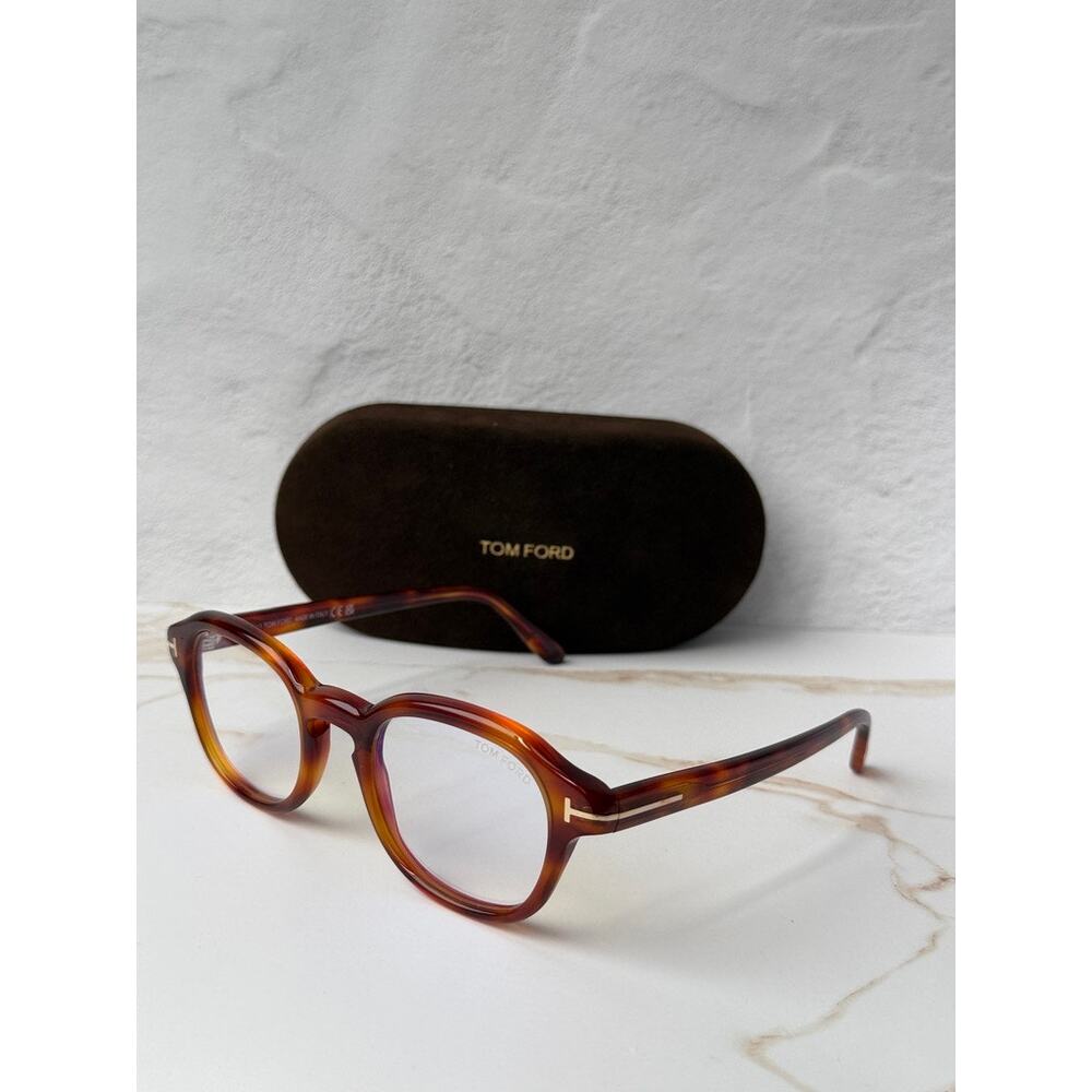 NEW Tom Ford FT5871-B Bluelight Frames in Havana Brown - Picture 4 of 7